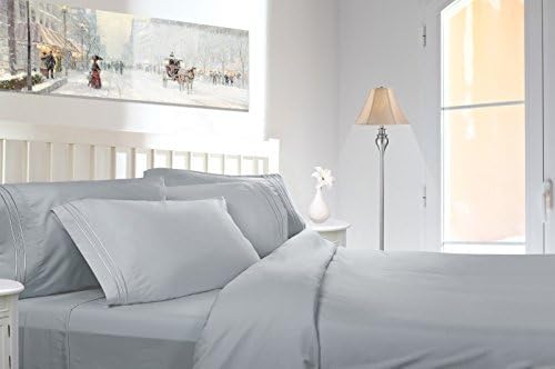 Sheet Set Comfort Egyptian 1800 Count 4 Piece Deep Pocket Bed (California King, Dusty Silver Gray)