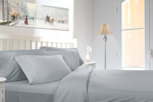 Sheet Set Comfort Egyptian 1800 Count 4 Piece Deep Pocket Bed (California King, Dusty Silver Gray)
