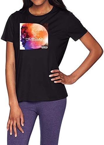 Women's Kid Cudi Man On The Moon T-Shirt Tee Top Shirt Black