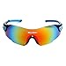WOLFBIKE UV400 Cycling Glasses Mountain Bike MTB Sunglasses Eyewear - ONE Lens (New Black Blue)