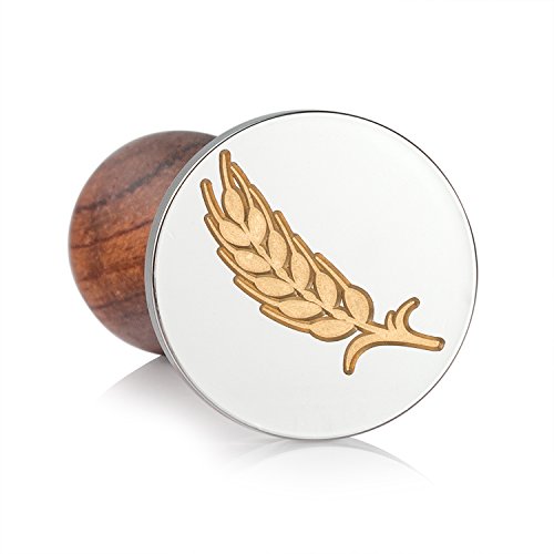 Mceal Wax Seal Stamp, Silver Brass Head with Wooden Handle, Wheat Bumber Harvest