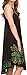 Sakkas 16605 - Gasha Sleeveless Mid Length Caftan Dress With Embroidery Details And V Neck - Black/Green - OS