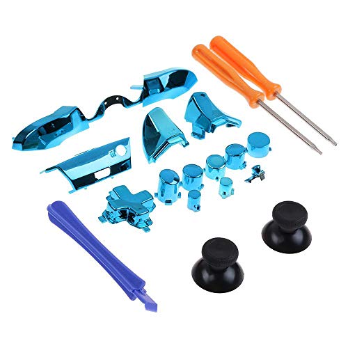 One Elite Controller Bumper Full Buttons Repair Kits Replacement Parts, - Plating Workmanship Parts Button T6 T8 Screwdriver Repair Kit (Blue)
