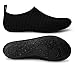 JIASUQI Womens Casual Barefoot Water Shoes for Beach Pool Surf Black US 9.5-10.5 Women, 8.5-9 Men