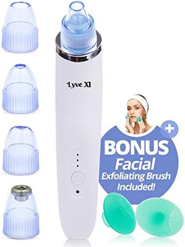 Blackhead Vacuum Remover Deep Pore Cleanser Come Electric Pore Suction USB Rechargeable Portable Extractor Kit Microcrystalline Head Removes Blackheads, Whiteheads and Acne BONUS SILICONE FACIAL BRUSH