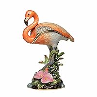 HSRT Flamingo Crystal Jeweled Trinket Box Rhinestone Necklace Jewelry Storage Container Collectible Gifts