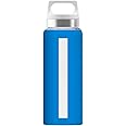 SIGG - Glass Water Bottle - Dream Electric Blue - Soft Silicon Cover - Leakproof - Dishwasher Safe - BPA Free - Broscilate Glass - 22 Oz