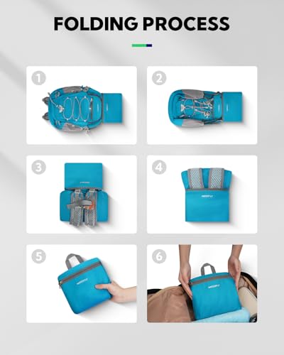 Waterfly Small Foldable Hiking Backpack: 15L Lightweight Rucksack Bag for Men Women Walking Packable Back Pack Water Resistant Daypack for Outdoor Camping Day Pack