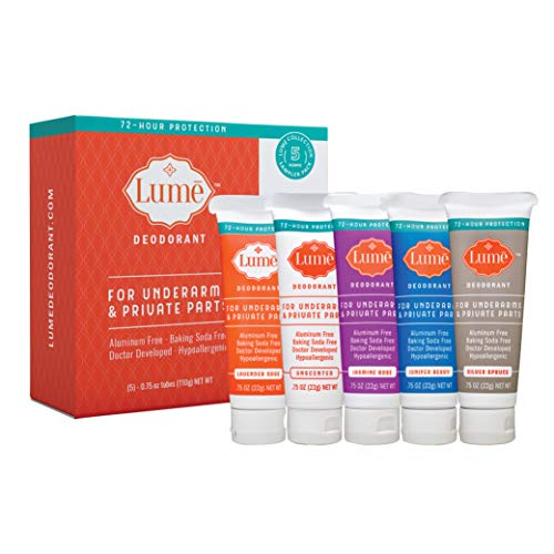 Lume Natural Deodorant 5 Pack Sampler Deodorant for Armpits and