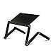 Furinno X7-BK Ergonomics Aluminum Adjustable Cooling Fan Laptop Tray Table, Black
