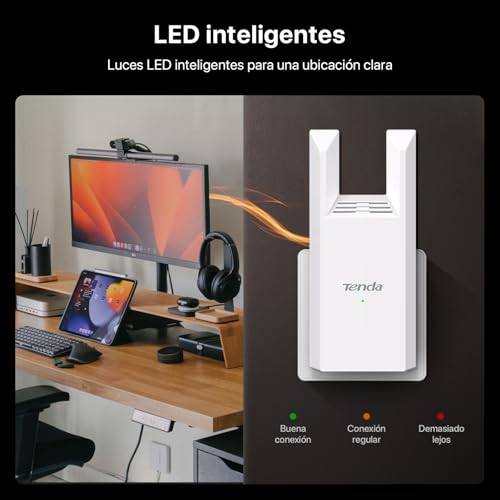 N300 Repetidor WiFi, Extensor Amplificador 2.4GHz 300Mbps, Instalación fácil, Puerto Ethernet 10/100 Mbos, Modo Ap, R10