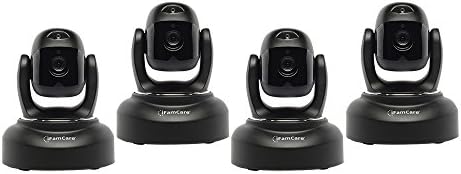 iFamCare Helmet 1080P Full HD Wi-Fi Digital Home Video Monitor For iPhone &amp; Android with Air Sensor, Night Vision, Built-In Laser, Black, Bundle of 4