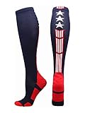 MadSportsStuff Patriot Stars and Stripes Over the Calf Socks