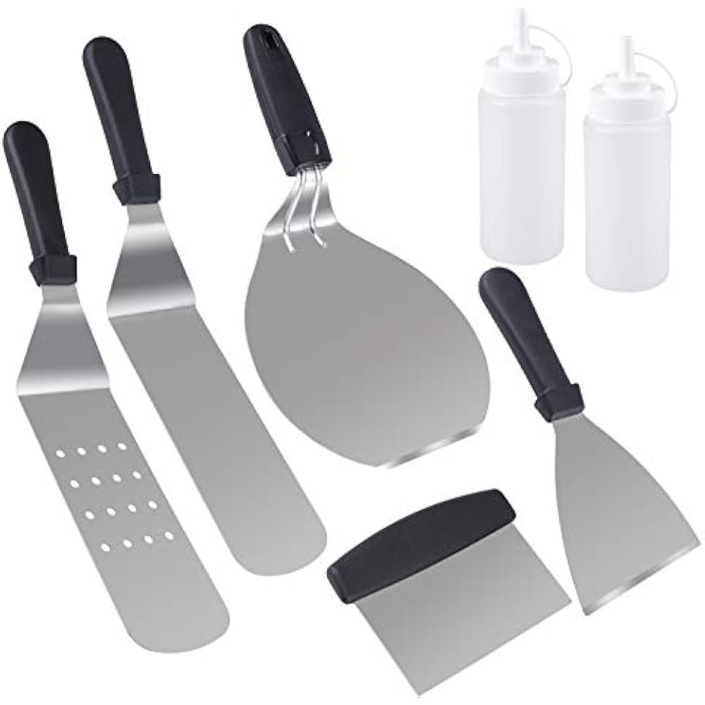 BBQ Griddle Accessories, 7 Pieces MultiFunction Stainless Steel Set