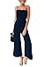 Minipeach Women's Solid Color Backless Sleeveless Wide Long Pants Jumpsuit Rompers