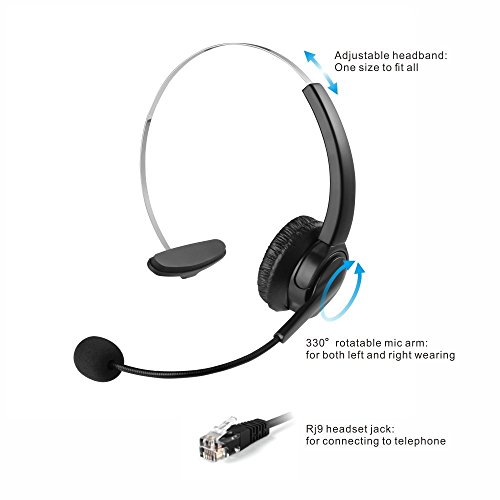 MCHEETA Call Center Phone Corded, Telephone with Headset for Call Center Office, with Hands-free Noise Cancelling Headset & Compact Dialpad - Thumbnail 3