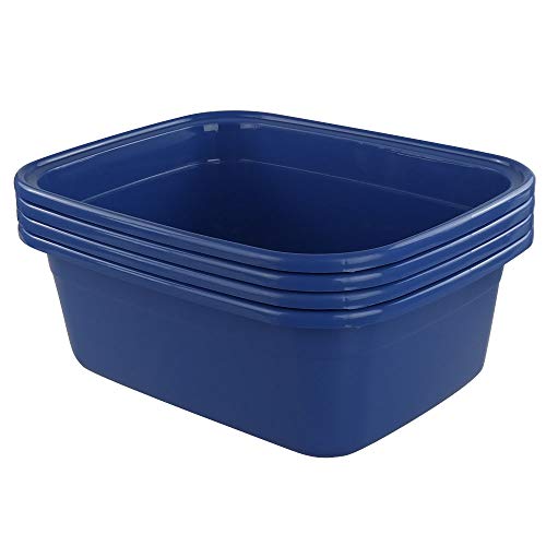 Morcte 4Pack Washing Basin Dish Pan, 16 Quart Large Plastic Wash Basin