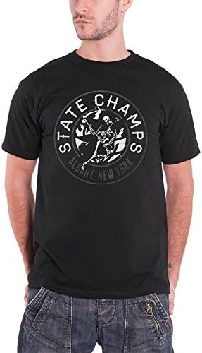 State Champs New York Distressed Reaper Stamp Official Mens New Black T Shirt