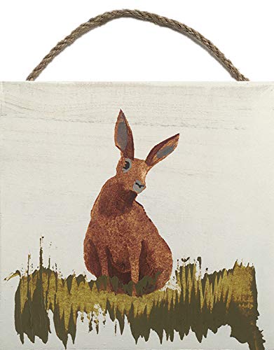 Julia Burns, EMB10927, Julia Burns - Hare Wooden Block, Multi-Color, 20 x 20cm