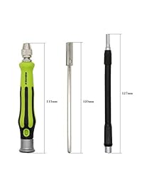 Juego de destornilladores portátiles de precisión profesional con extensión de eje flexible para una reparación o mantenimiento precisos