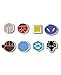 Pokemon Gym Badges: Johto - Gen 2 - Johto League - Ash Ketchum Cosplay Collection (Silver Trim)