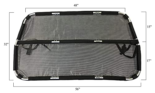 Deluxe Dog Barrier 56" Wide Ideal For Trucks Large SUVs Full Sized Sedans Pet Restraint Car Backseat Divider Vehicle Gate Cargo Area Travel Trunk Mesh Net Screen Shield Behind Front Rear Seats