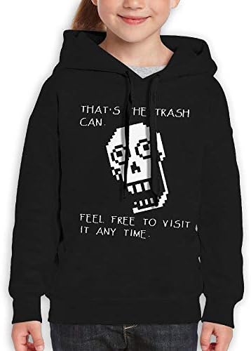 Guiping Undertale Papyrus Youth Pullover Hooded Sweatshirt Black