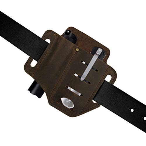 Linoni Taktischer Multitool-Halter aus Leder, EDC, Gürtelschlaufe mit Schlüsselhalter für Taschenlampe, Werkzeuge, Outdoor, Camping – Bild 5