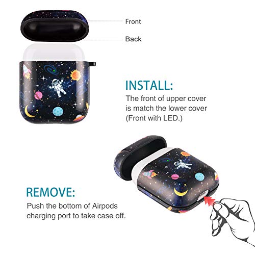 Lokigo AirPods Case Protective Cover Compatible with AirPods Charging Case 2&1 Hard Case Kits with Keychain/Strap/Earhooks/Watch Band Holder for Girls Women Men