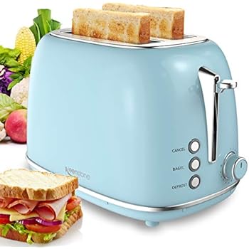 Toaster 2 Slice,Compact Bread Toasters With 6 Browning Settings & Stainless Steel Housing,Toasts Defrost Bagel Reheat Cancel Button Removable Crumb Tray, Blue