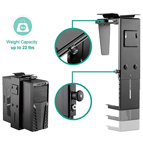 EleTab Adjustable Under Desk Computer Mount Wall PC Mount Computer Case