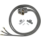 Certified Appliance Accessories 30-Amp Appliance Power Cord, 3 Prong Dryer Cord, 3 Wires with Eyelet Connectors, 6 Feet, Copper Wire