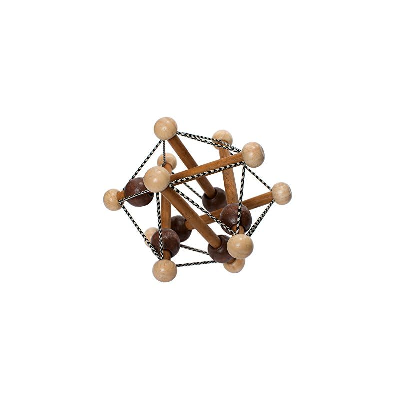Manhattan Toy Artful Skwish Wooden Baby Rattle and Motor Skill Activity Toy for Infants and Toddlers
