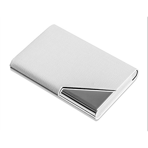 image for Padike Business Name Card Holder Luxury PU Leather & Stainless Steel M