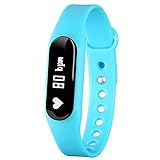 Fitness Tracker with Heart Rate Monitor Gosund C6 Waterproof Activity Tracker Pedometer Call/SMS push for Android and IOS (blue+black+purple bands)