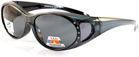 FBL Rhinestone Oval Polarized OTG Sunglasses with Side View P011