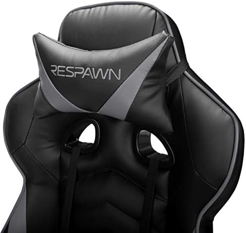 RESPAWN 110 Racing Style Gaming Chair, Reclining Ergonomic Leather Chair with Footrest, in Gray RESPAWN 110 Racing Style Gaming Chair, Reclining Ergonomic Leather Chair with Footrest, in Gray
