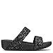 FitFlop Womens Glitterball Slide Sandals (Black,7B)