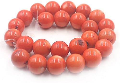 SR BGSJ Jewelry Making Craft Natural 15-16mm Round Orange Coral Gemstone Spacer Beads Strand 15"