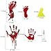 JBTAIN Halloween Decoration Bloody Handprint &Footprint Clings Decals, Horror Stickers with One Plastic Scraper & Plastic Bottle（8 Sheets）