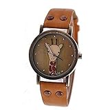 Vavna Women Fashion Black Diamond Flower Watch Mirror Jewelry Long Sliver Chain Necklace Pocket Watch (blue)