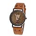 Fashion Korean Giraffe Style Retro Bronze Leather Women Girl Watch Yellow