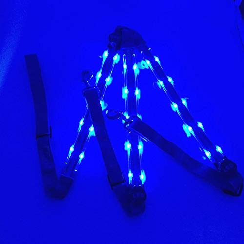 Flytianmy Adjustable LED Horse Breastplate Collar Reflective Horse Tack Sturdy Comfortable Equestrian Protective Safety Gear Blue