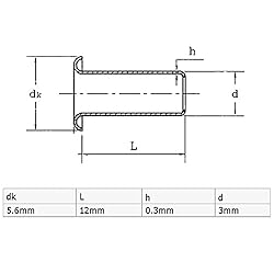 uxcell a16032800ux0881 Rivet 3Mm x 12Mm Double
