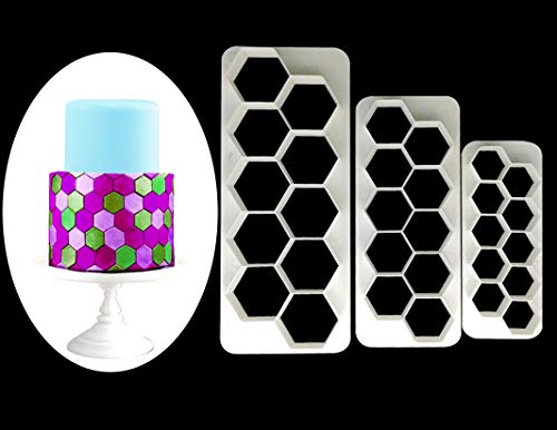 Hexagon Cookie Cutter - Geometric Multicutter- Football Cake Fondant Cutter - 3 Size,Hexagon Biscuit Cutters,Novel Creative Cake Decorating