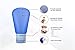 Vumos Travel Bottle Set with Leak Proof Silicone Bottles and Cream Jar in TSA Approved EVA Bag. Suitable for all Toiletries such as Shampoo and Conditioner. Bottles are 3 oz, 2 oz and 1.25 oz - Blue