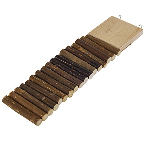 Petacc Hamster Ladder Wooden Pet Bridge Toy Funny Small Animal Fence for Hamsters, Guinea Pigs and Parrots, 11'' Long - Thumbnail 3