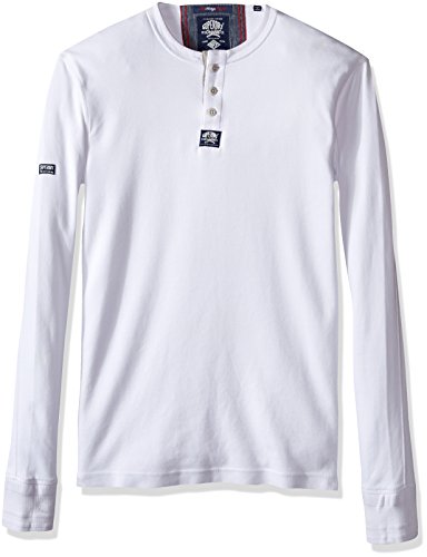 Superdry Men's Heritage Henley Top, Optic, X-Large