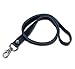 Black Full Grain Leather Lanyard for ID Holder - Made in The USA