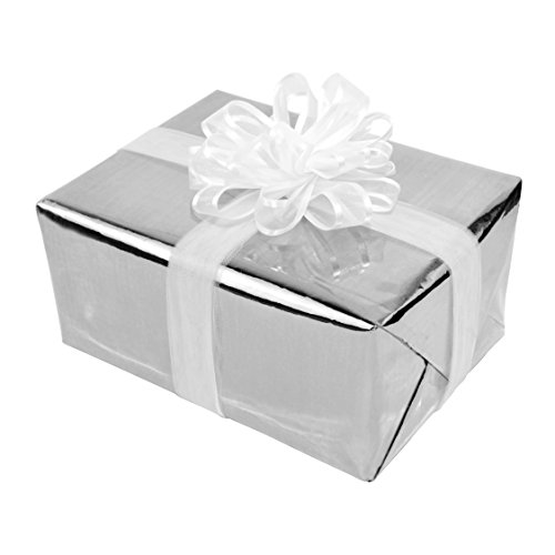 Silver Gift Wrapping Paper 26 in. x 25 FEET Roll - PREMIUM Thick Shiny Metallic Deco Wrap Foil for Presents, Origami, Weddings, Embossing by Angel Crafts